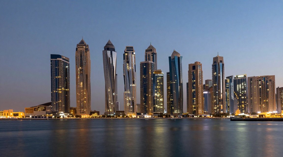 A Gulf city skyline at dusk